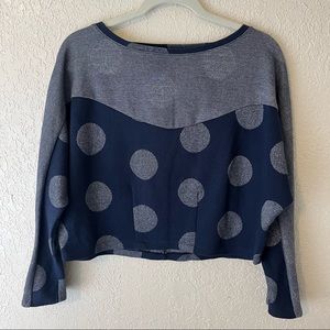 Anthropologie Postmark women’s polka dot long sleeve cropped sweater, small
